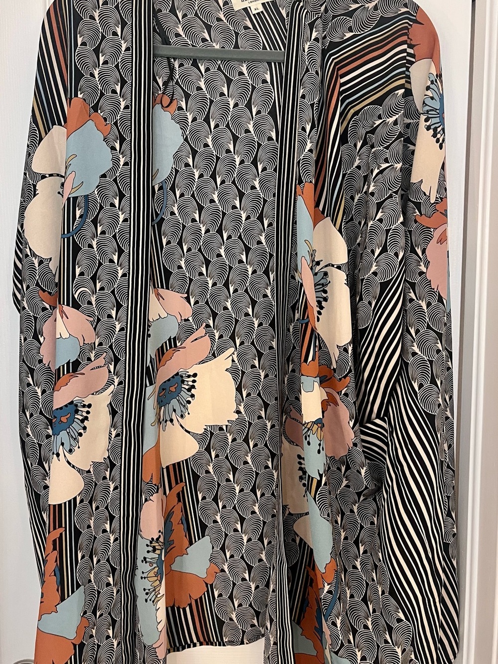 Max Studio London XL Floral Geometric Kimono style Cover-Up